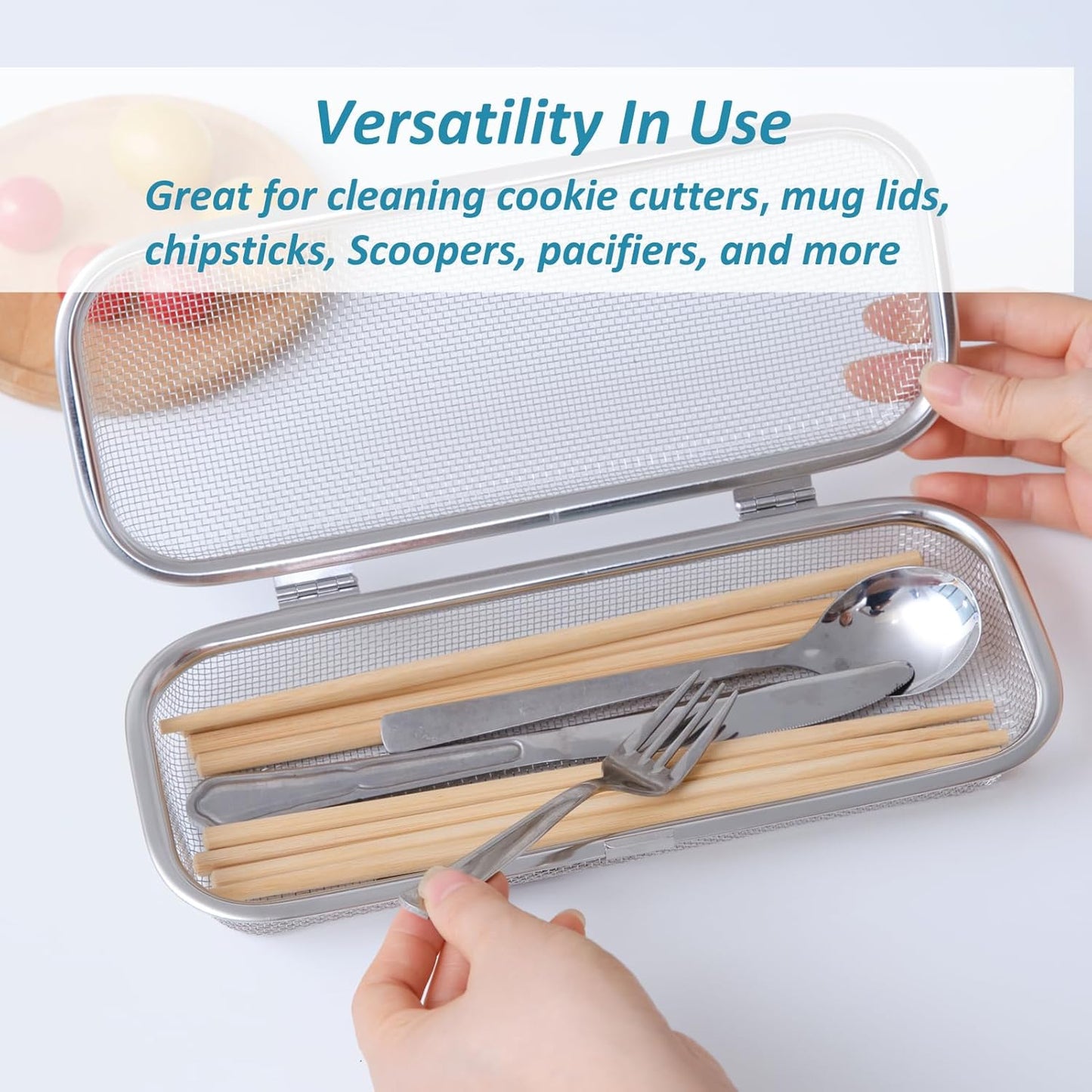 Stainless Steel Dishwasher Basket for Utensils - 18/8 Food-Grade, Custom Fit Size Secure Hold Design Prevents Slipping | Food-Grade Metal & 10-Mesh Drying Tech