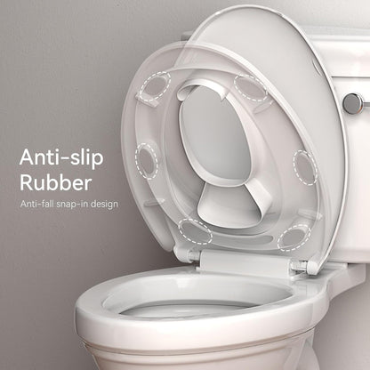 R&T Potty Training Seat for Boys and Girls, Fits Elongated Toilets, Anti-Slip Rubber and Splash Guard, Easy for Toddler Potty Training，Kids Toilet Seat