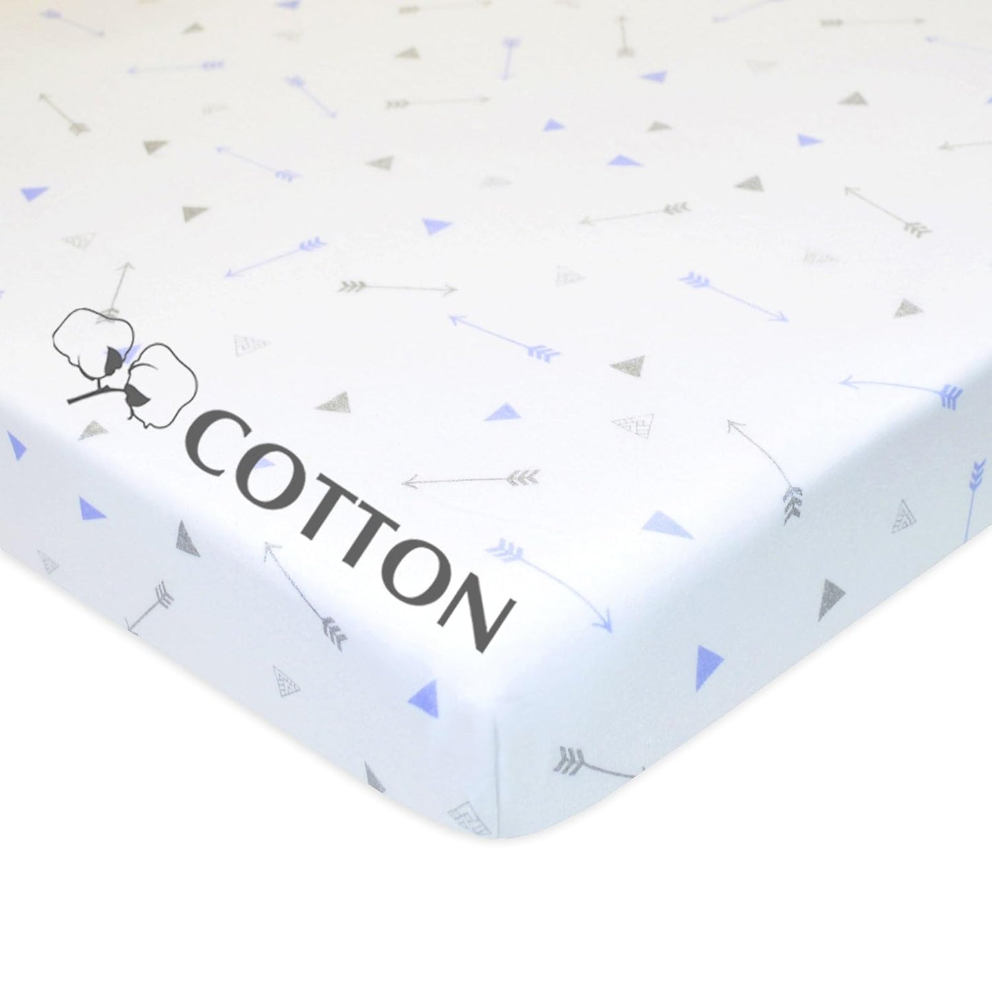 American Baby Company 100% Natural Cotton Fitted Pack and Play Sheet 39" x 27" - Soft & Breathable Pack N Play Sheet for Playpen, Playard & Mini Crib Mattress, Navy Whale, for Boys & Girls