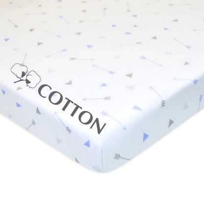 American Baby Company 100% Natural Cotton Fitted Pack and Play Sheet 39" x 27" - Soft & Breathable Pack N Play Sheet for Playpen, Playard & Mini Crib Mattress, Navy Whale, for Boys & Girls