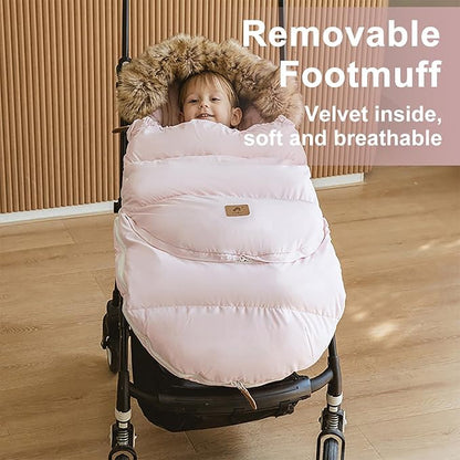 HOUSBAY Baby Stroller Bunting Bags Stroller Footmuff Universal Sleeping Bag Winter Outdoor Hooded Bunting Bag Windproof and Water-Resistant Suitable Below 5 ℃