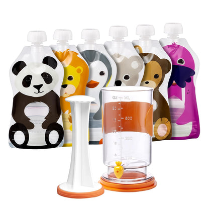 The Filling Station: Squooshi Food Pouch Filler + 12 Large 5 oz Pouches/The Food Pouch Maker for Baby Food Storage and Snack Food Pouches