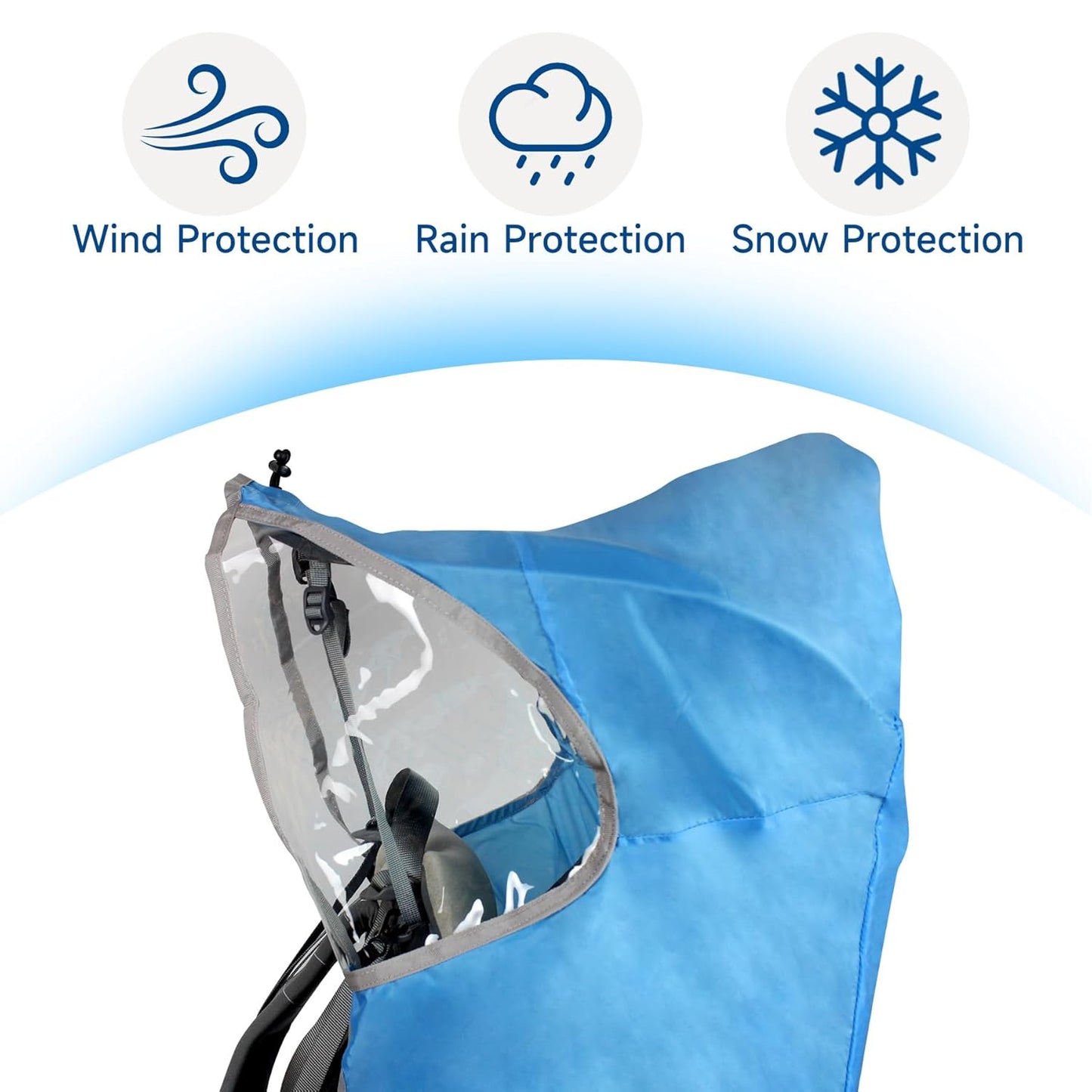 WIPHA Rain Cover for Baby Backpack Carrier – Waterproof & Breathable Rain Shield, Universal Fit Hiking Carrier Accessory with View Window, Lightweight & Foldable