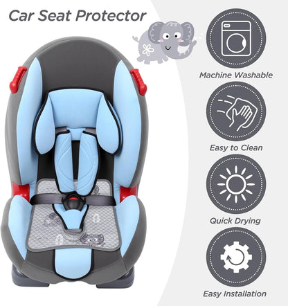 Potty Training Car Seat Protector, Waterproof Car Seat Cover for Toddlers, Piddle Pads for Baby Carseat, Stroller, Non-Slip & Machine Washable (Black, 2PC)