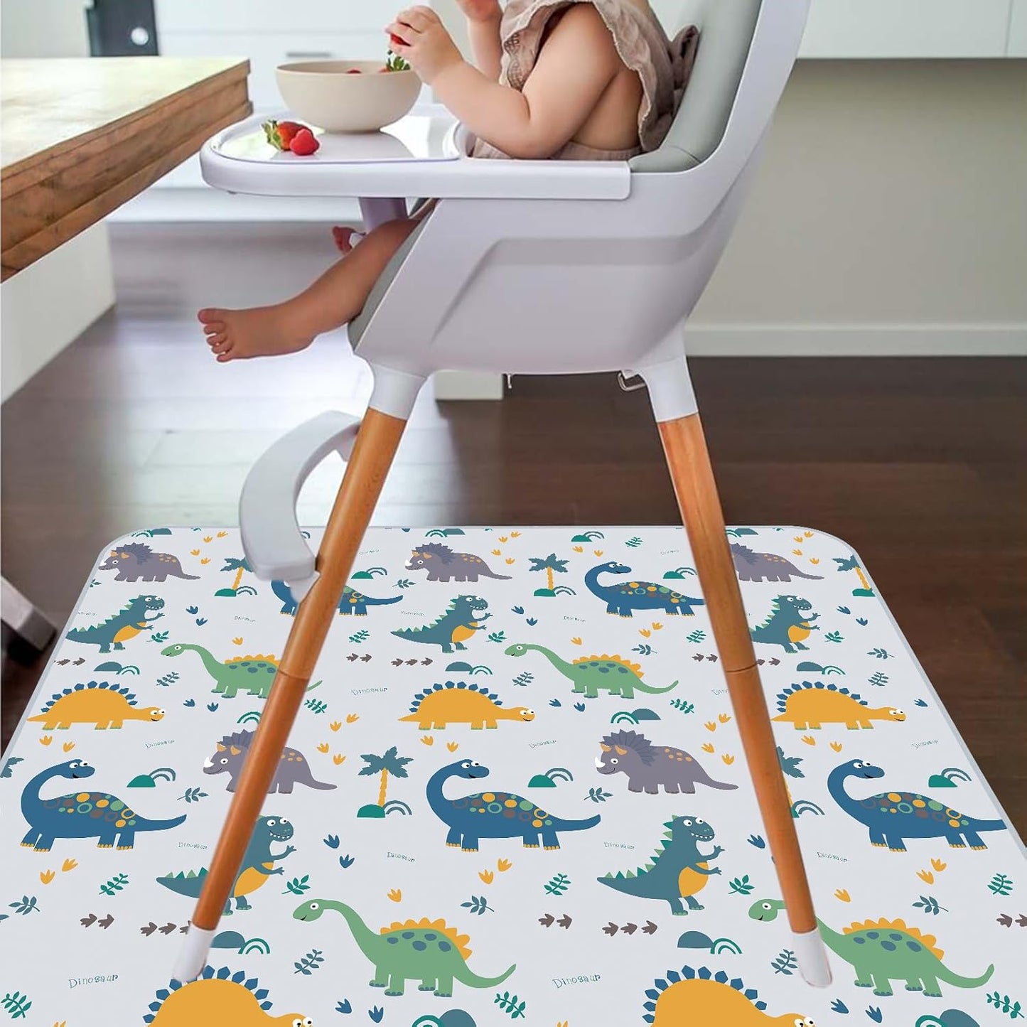 Splat Mat for Under High Chair/Arts/Crafts by CLCROBD, 51" Baby Anti-Slip Food Splash and Spill Mat for Eating Mess, Waterproof Floor Protector and Table Cloth