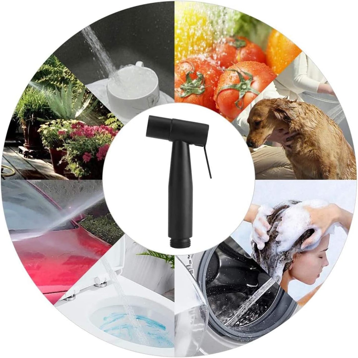 2 Pieces Bidet Toilet Sprayer Head Stainless Steel Handheld Bidet Sprayer Cloth Bathroom Diaper Spray for Kitchen and Toilet Cleaning