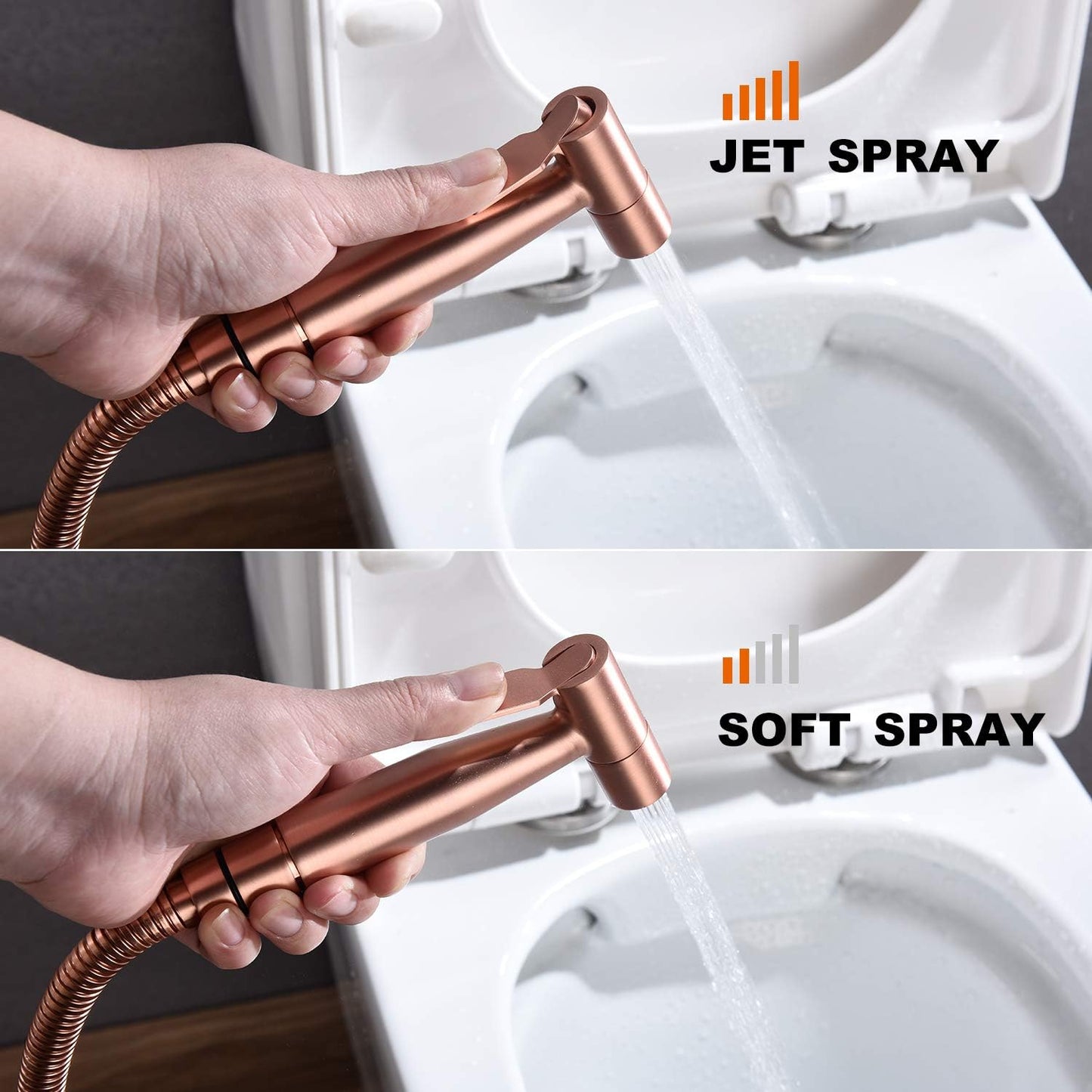 Rose Gold Handheld Bidet Sprayer for Toilet & Cloth Diaper Cleaning