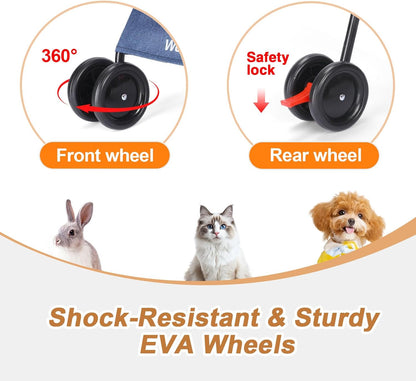 Wedyvko Travel Portable Dog Stroller, Pet Stroller for Small Puppy Dogs & Cats, Up to 33 lbs, Black