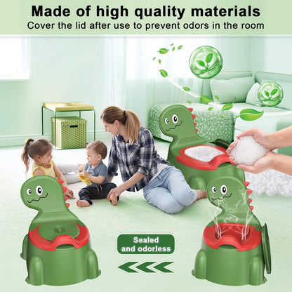 Potty Training Toilet, Toddler Potty Training Seat Baby Potty Chair, Dinosaur Toilet Potty Seat for Boys Girls Kids Toddlers, Portable Travel Potty with lid,Urinal, Splash Guard, Non-Slip Pad(Blue)