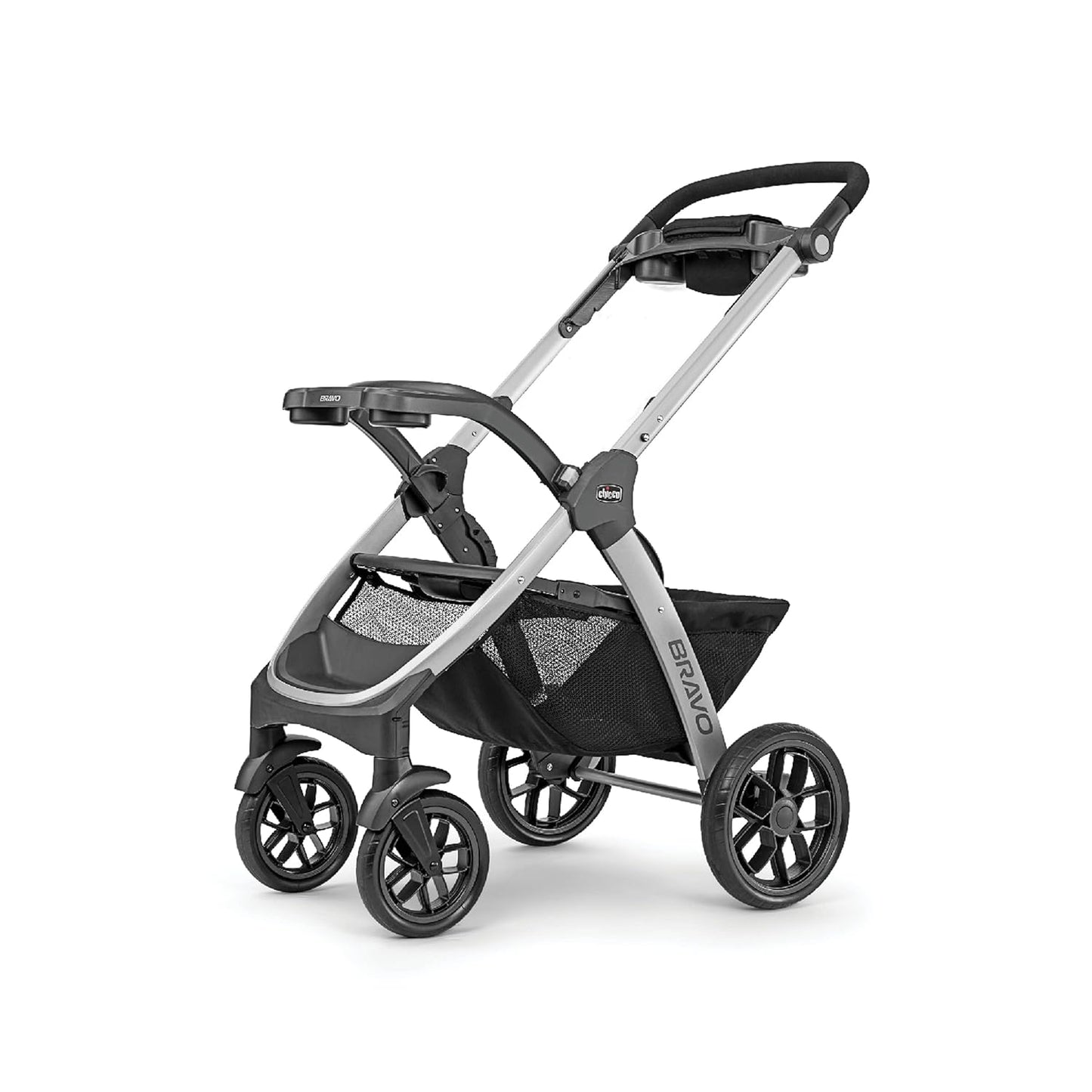 Chicco Bravo LE ClearTex Full-Size Stroller for Babies and Toddlers, UPF-Rated Canopy, GREENGUARD Gold Certified, Lightweight, One-Hand Compact Fold, Pewter/Grey
