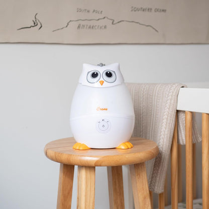 Crane Baby Mini Adorable Snow Owl Baby Humidifier, 0.5 Gal Cool Mist Humidifiers with Aroma Tray and Nightlight, Whisper Quiet Ultrasonic Humidifier for Baby and Toddler Room, Congestion Relief