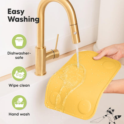 KeaBabies 2pk Silicone Placemats for Toddlers, Kids - 12x9 Non Slip Suction Baby Silicone Placemat for Restaurants, Dining Table,Travel, Easy to Clean, Food Grade/BPA-Free,Small Baby Table Mat(Slate)