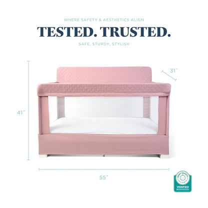 Baby Delight Lunaire Full Size Crib | Breathable Mesh Baby Crib | Tool-Free Assembly Baby Bed | Charcoal Tweed