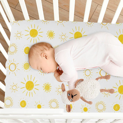 Fitted Crib Sheets Cactus and Floral Stretchy Portable Playard Sheets for Baby Toddler, Breathable Soft Mini Crib Mattress 52 x 28 in for Boys and Girls