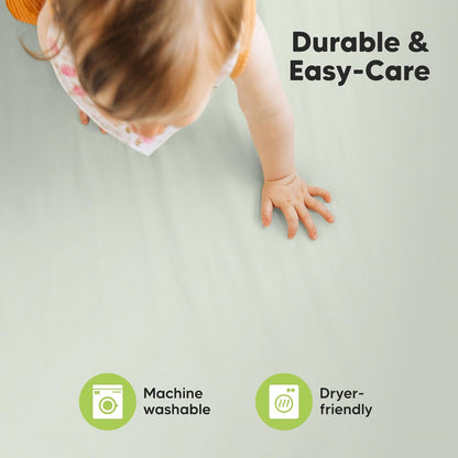 2-Pack Mini Crib Sheets Fitted - 38x26 Pack N Play Sheets for Pack and Play Mattress, Organic Cotton, Soft & Breathable Playard Bedding, Neutral Mini Toddler Bed Cover for Boys, Girls (Dragon Tale)