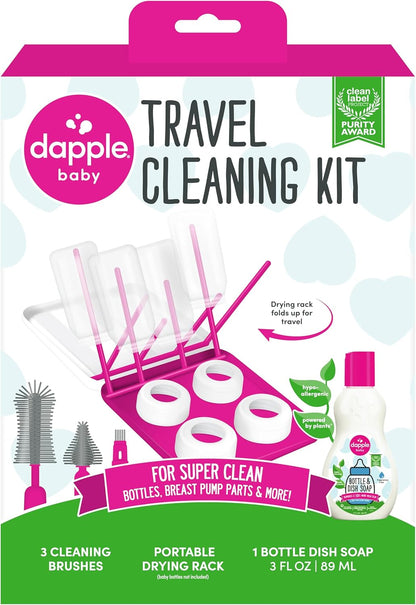 Dapple Baby Fragrance Free Bottle & Dish Soap - (3 Pack) 16.9 fl oz - Cleans Baby Bottles, Sippy Cups, Pacifiers, Breast Pumps, & More - Gently Removes Milk Film & Odors - Includes 1 Pump