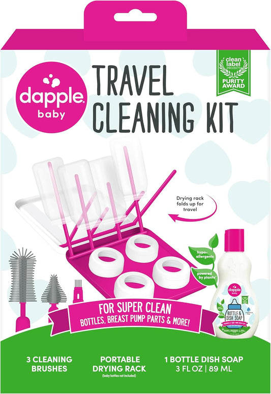 Dapple Baby Fragrance Free Bottle & Dish Soap - (3 Pack) 16.9 fl oz - Cleans Baby Bottles, Sippy Cups, Pacifiers, Breast Pumps, & More - Gently Removes Milk Film & Odors - Includes 1 Pump