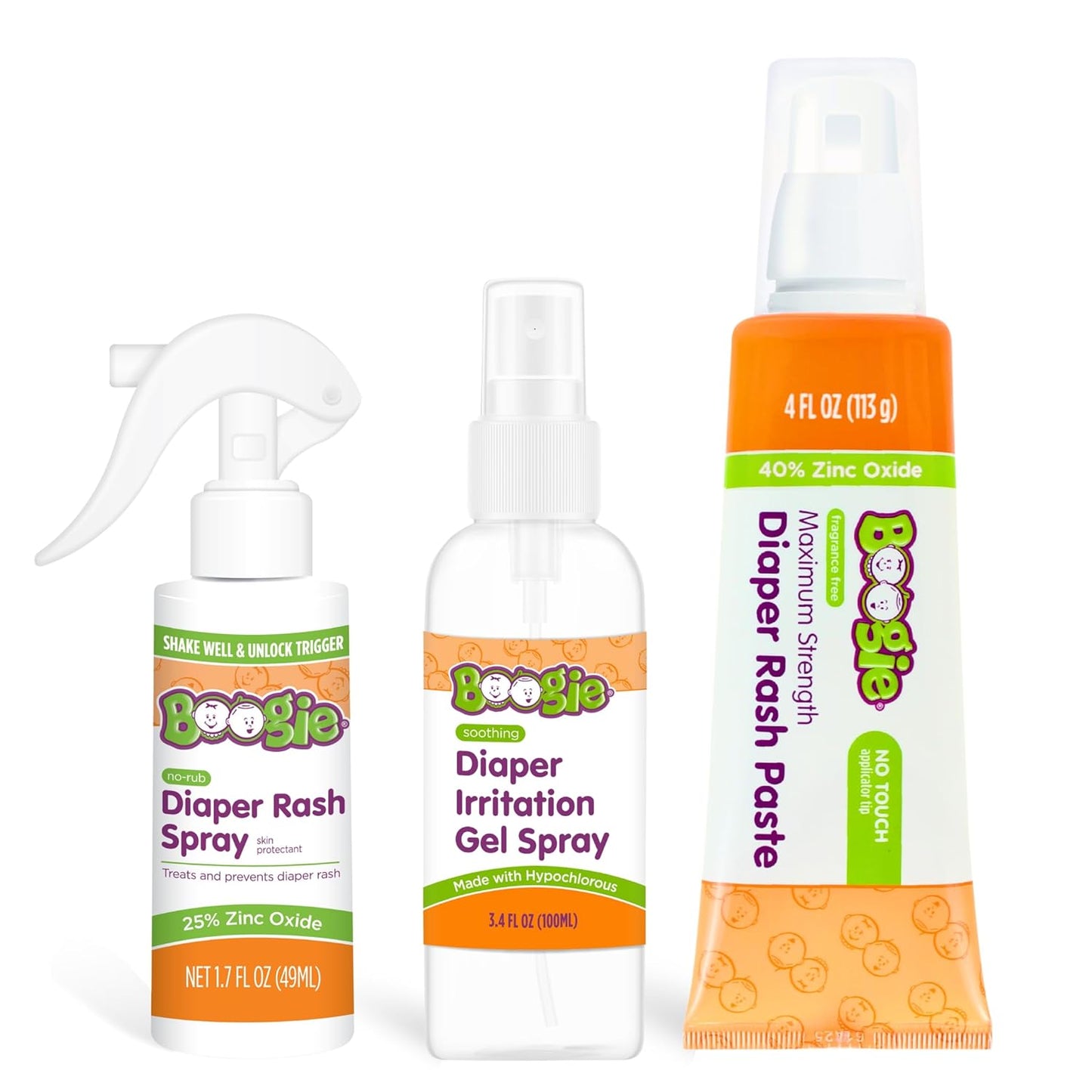 Boogie Diaper Rash Cream Spray for Baby, Travel Friendly No-Rub Touch Free Application for Sensitive Skin, Over 200 Sprays per Bottle, 1.7 oz (Pack of 1)