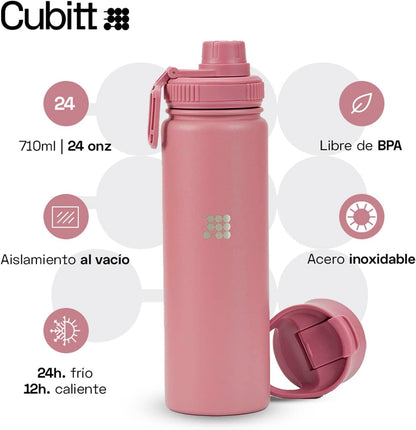 Hydro Bottle 24 oz – Insulated Steel – Mint Green | 2 Leak-Proof Lids, Cold 24h/Hot 12h