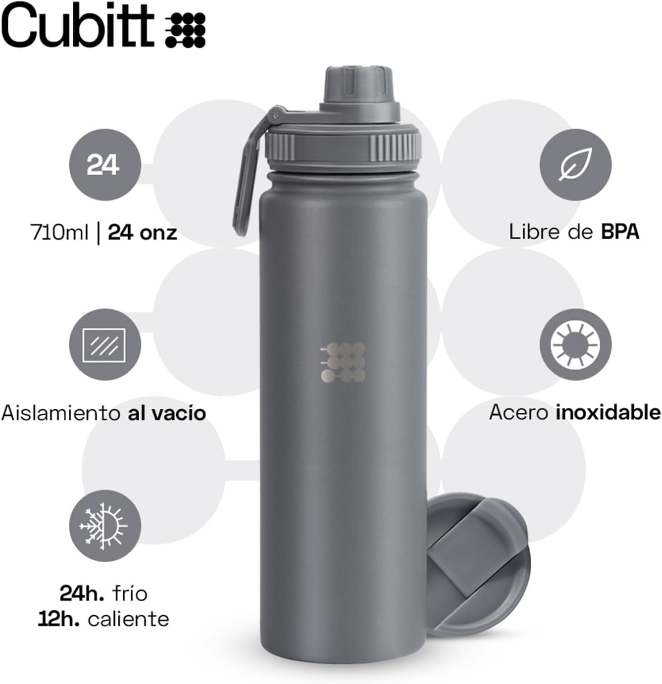 Hydro Bottle 24 oz – Insulated Steel – Mint Green | 2 Leak-Proof Lids, Cold 24h/Hot 12h