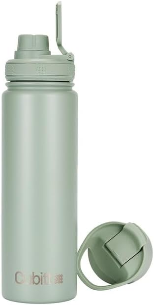 Hydro Bottle 24 oz – Insulated Steel – Mint Green | 2 Leak-Proof Lids, Cold 24h/Hot 12h