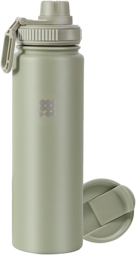 Hydro Bottle 24 oz – Insulated Steel – Mint Green | 2 Leak-Proof Lids, Cold 24h/Hot 12h