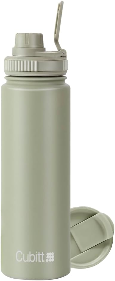 Hydro Bottle 24 oz – Insulated Steel – Mint Green | 2 Leak-Proof Lids, Cold 24h/Hot 12h
