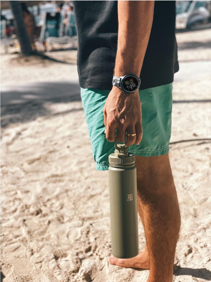 Hydro Bottle 24 oz – Insulated Steel – Mint Green | 2 Leak-Proof Lids, Cold 24h/Hot 12h