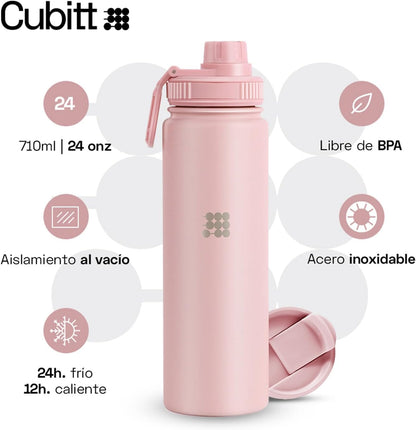 Hydro Bottle 24 oz – Insulated Steel – Mint Green | 2 Leak-Proof Lids, Cold 24h/Hot 12h