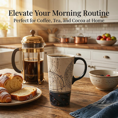 17 oz Ceramic Travel Mug, Colorful Floral Coffee Mug with Lid | 17 oz Ceramic Travel Mug • Microwave & Dishwasher Safe • Handle • Gift Box Included