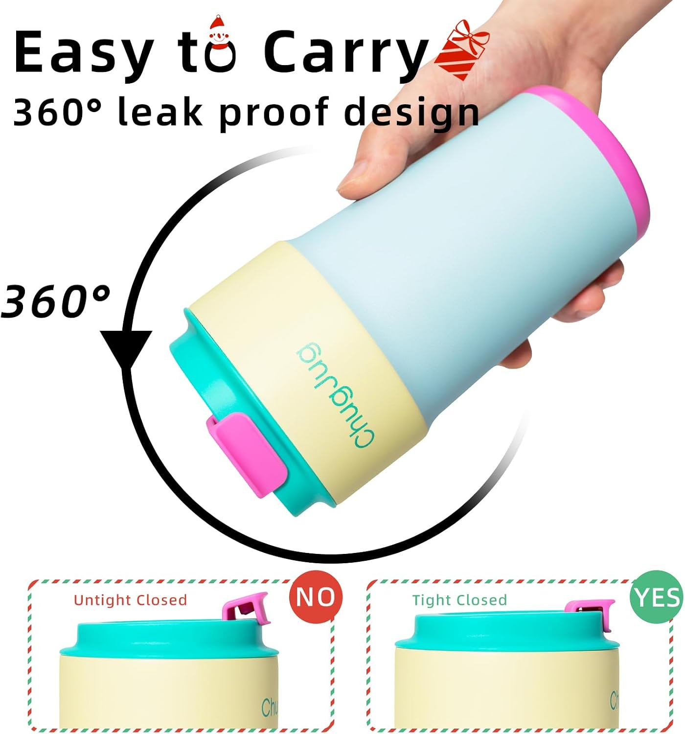 16 oz Travel Coffee Mug with Ceramic Coating, Leak-Proof Vacuum Insulated Coffee Tumbler with Lid, Reusable Double Wall Stainless Steel Travel Cup for Hot& Cold Drinks (Violet Dream)