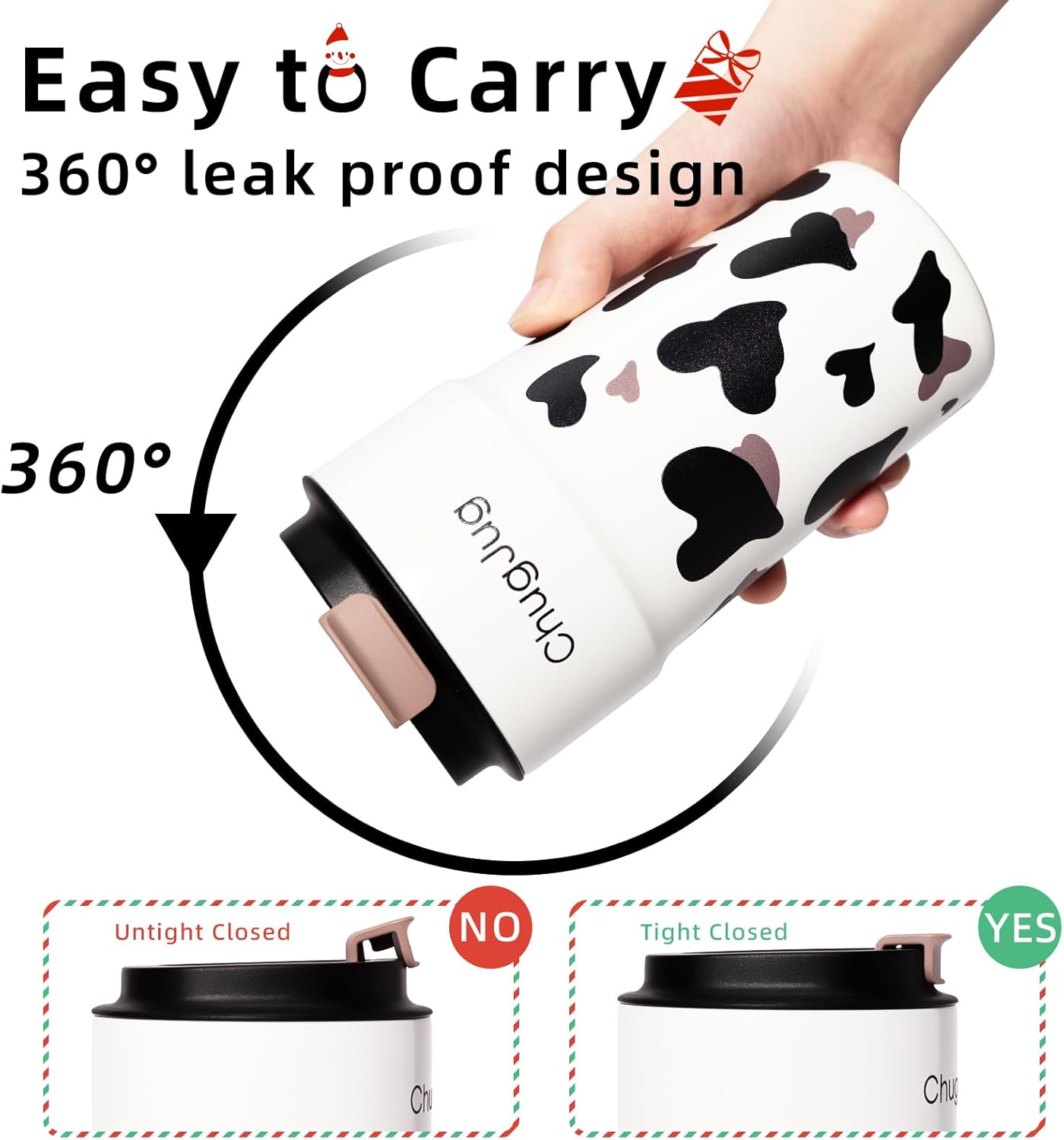 16 oz Travel Coffee Mug with Ceramic Coating, Leak-Proof Vacuum Insulated Coffee Tumbler with Lid, Reusable Double Wall Stainless Steel Travel Cup for Hot& Cold Drinks (Violet Dream)