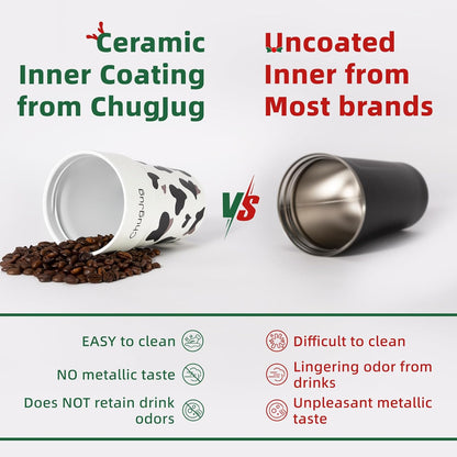 16 oz Travel Coffee Mug with Ceramic Coating, Leak-Proof Vacuum Insulated Coffee Tumbler with Lid, Reusable Double Wall Stainless Steel Travel Cup for Hot& Cold Drinks (Violet Dream)