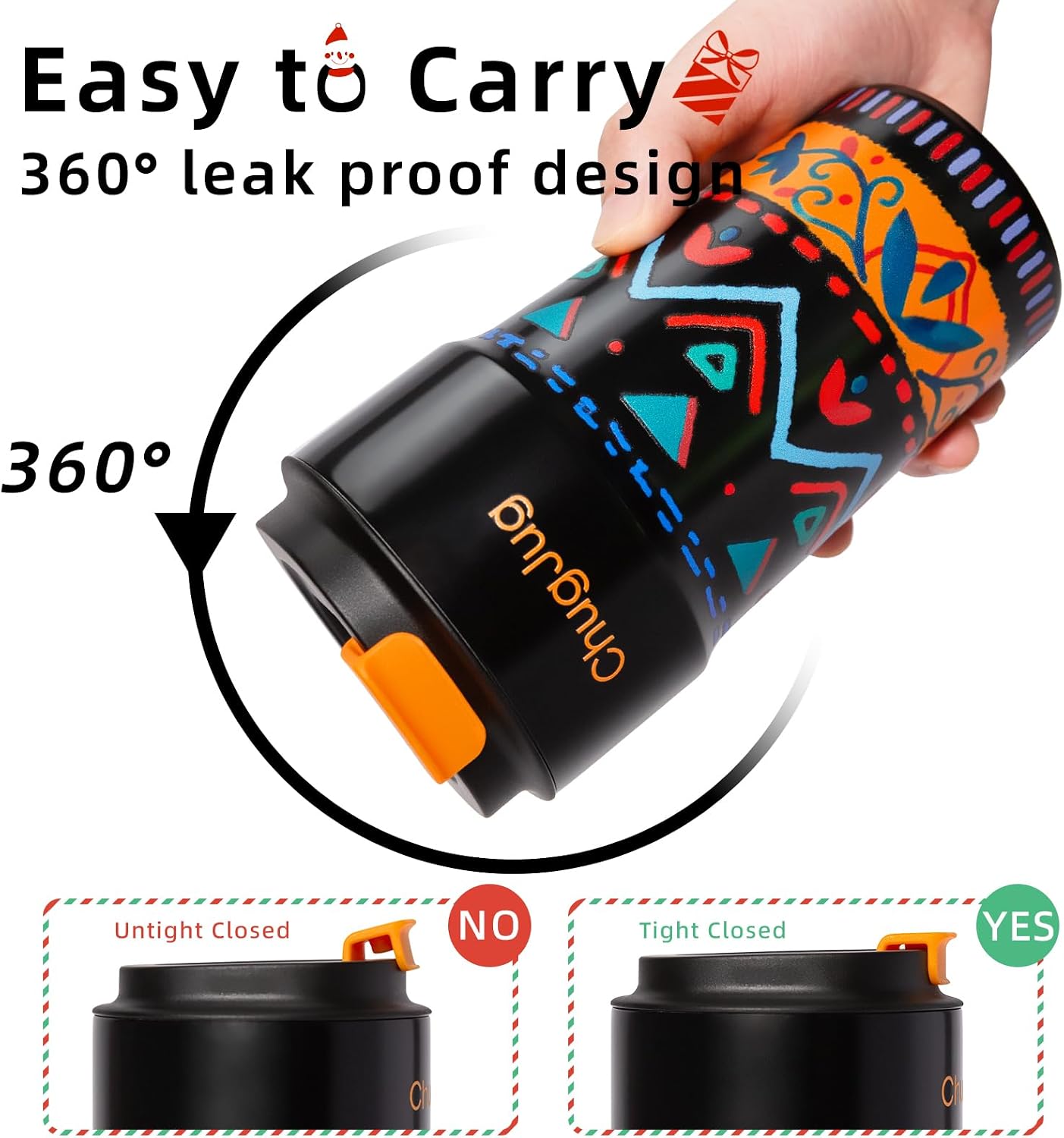 16 oz Travel Coffee Mug with Ceramic Coating, Leak-Proof Vacuum Insulated Coffee Tumbler with Lid, Reusable Double Wall Stainless Steel Travel Cup for Hot& Cold Drinks (Violet Dream)
