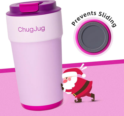 16 oz Travel Coffee Mug with Ceramic Coating, Leak-Proof Vacuum Insulated Coffee Tumbler with Lid, Reusable Double Wall Stainless Steel Travel Cup for Hot& Cold Drinks (Violet Dream)