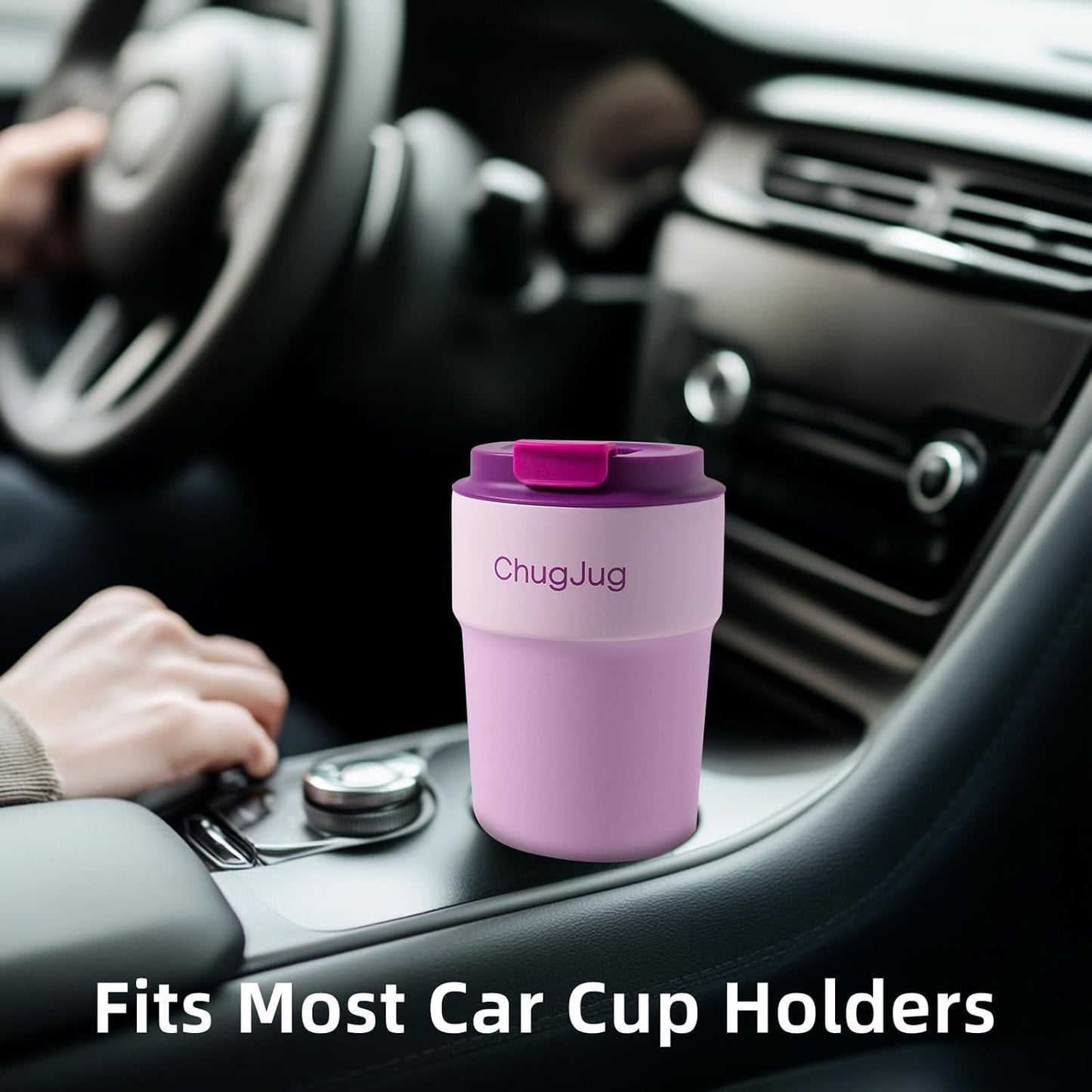 16 oz Travel Coffee Mug with Ceramic Coating, Leak-Proof Vacuum Insulated Coffee Tumbler with Lid, Reusable Double Wall Stainless Steel Travel Cup for Hot& Cold Drinks (Violet Dream)
