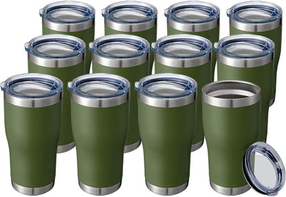 20 oz Tumbler Bulk, Stainless Steel Tumblers with Lid, Vacuum Insulated Tumbler, Double Wall Powder Coated Cup, coffee mugs, Navy Blue, 6 Pack