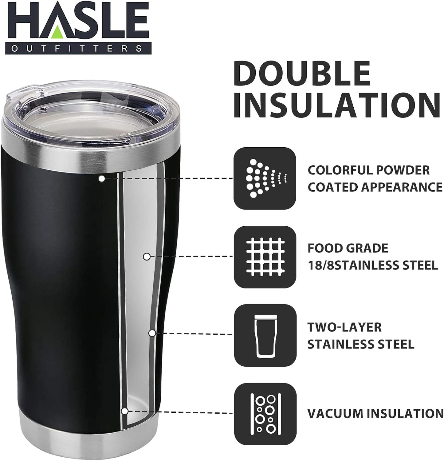 20 oz Tumbler Bulk, Stainless Steel Tumblers with Lid, Vacuum Insulated Tumbler, Double Wall Powder Coated Cup, coffee mugs, Navy Blue, 6 Pack