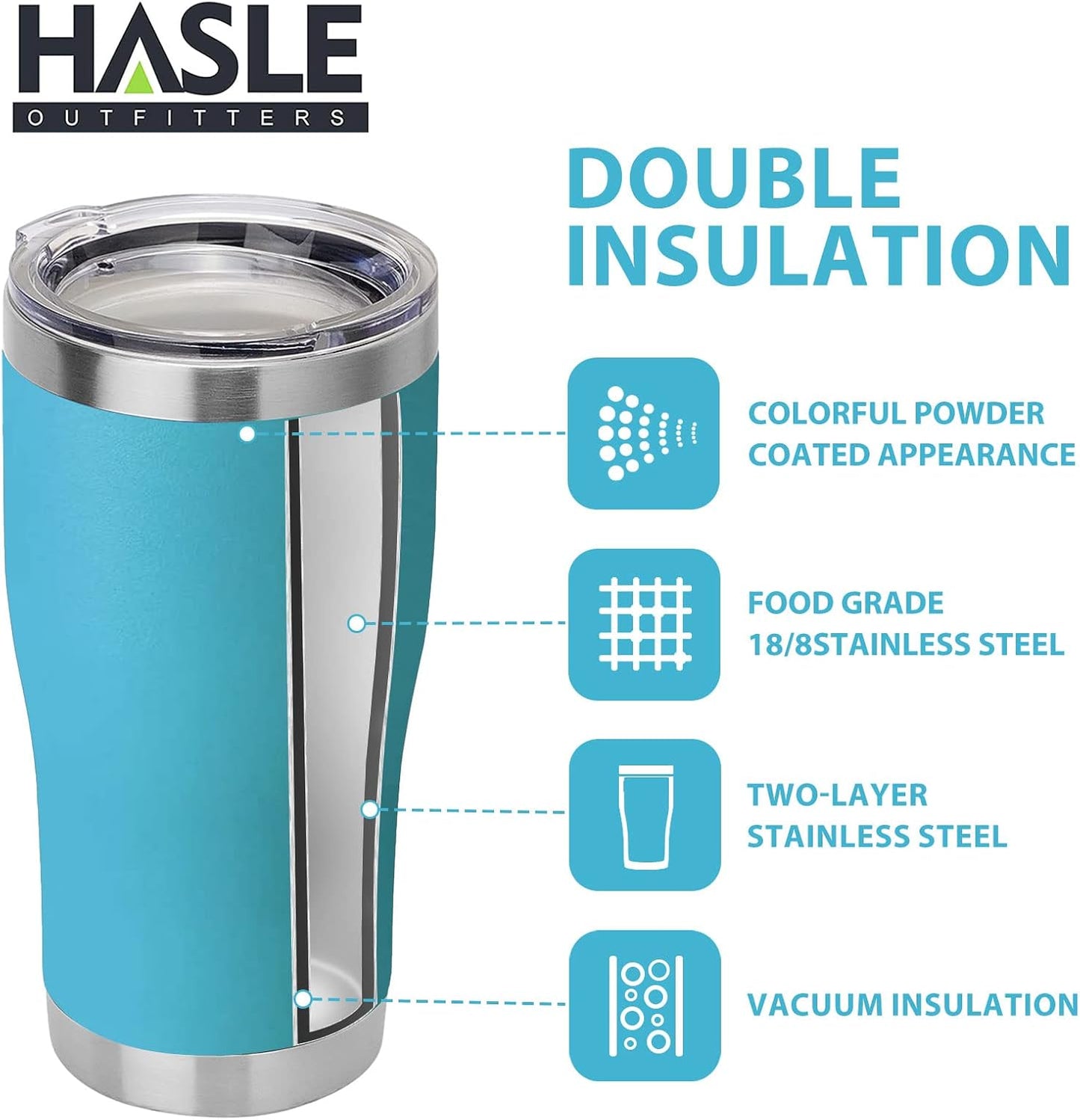 20 oz Tumbler Bulk, Stainless Steel Tumblers with Lid, Vacuum Insulated Tumbler, Double Wall Powder Coated Cup, coffee mugs, Navy Blue, 6 Pack