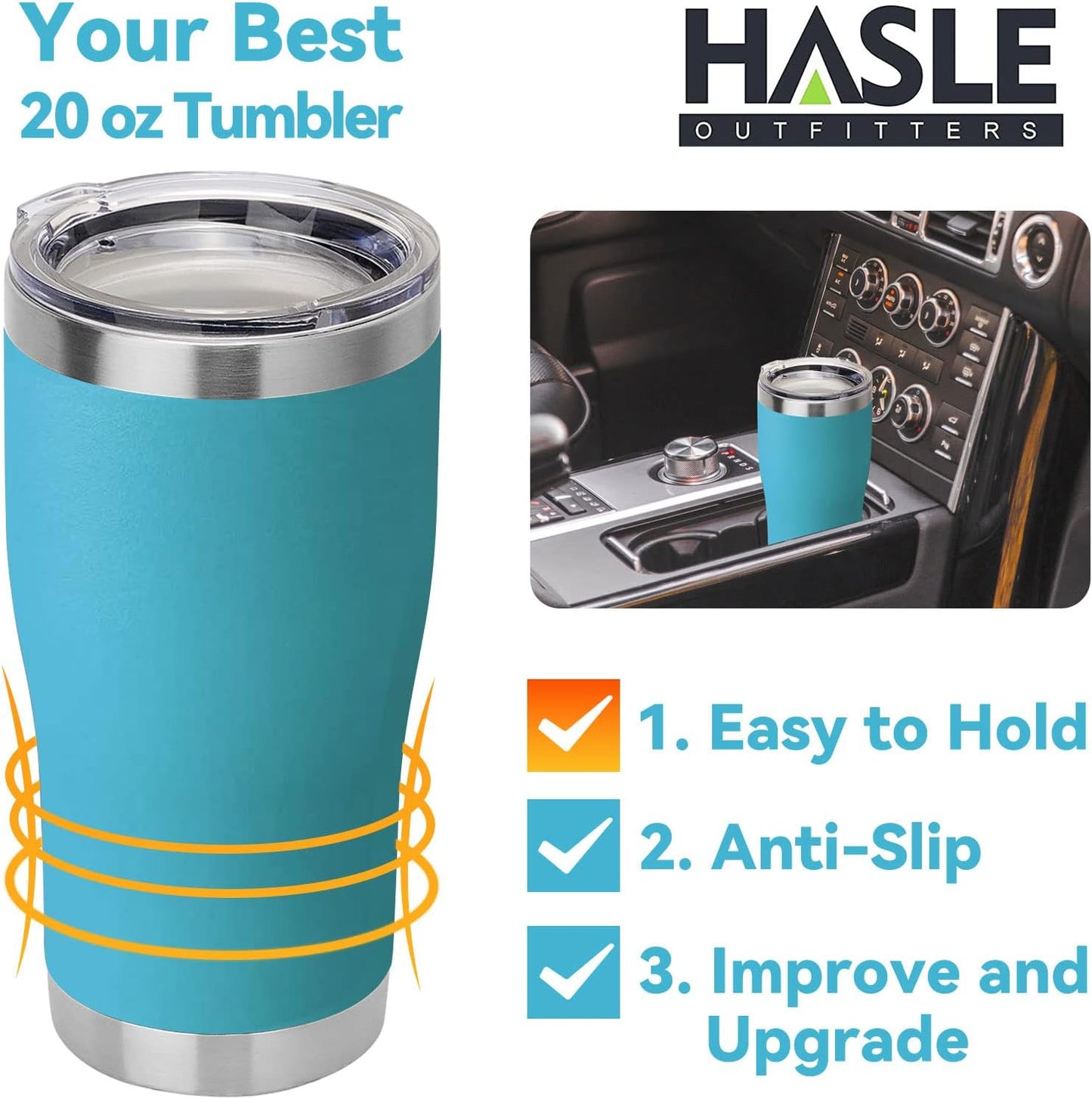 20 oz Tumbler Bulk, Stainless Steel Tumblers with Lid, Vacuum Insulated Tumbler, Double Wall Powder Coated Cup, coffee mugs, Navy Blue, 6 Pack