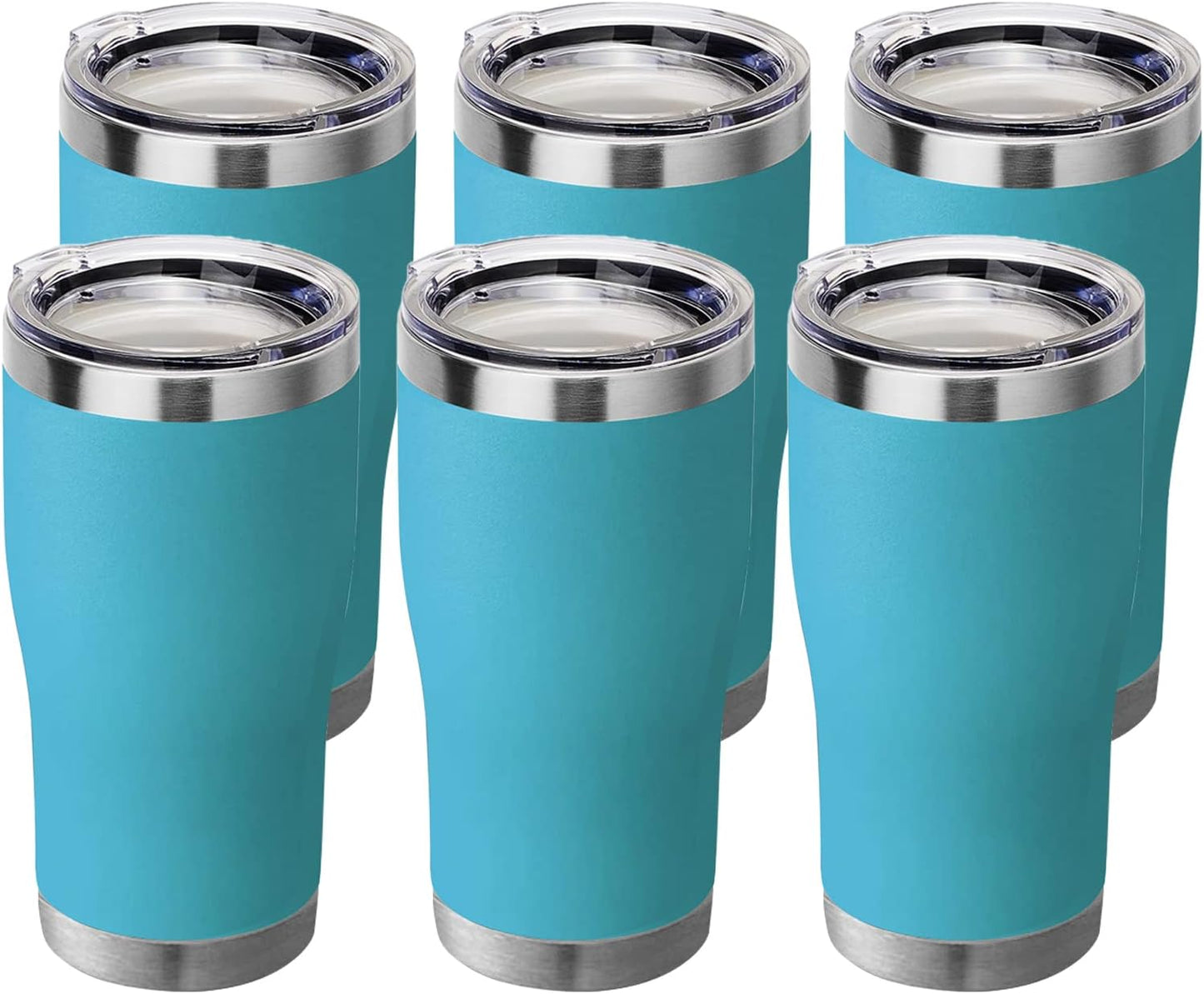 20 oz Tumbler Bulk, Stainless Steel Tumblers with Lid, Vacuum Insulated Tumbler, Double Wall Powder Coated Cup, coffee mugs, Navy Blue, 6 Pack