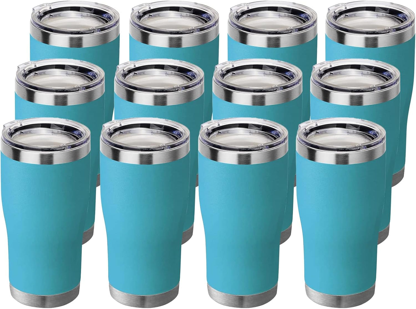 20 oz Tumbler Bulk, Stainless Steel Tumblers with Lid, Vacuum Insulated Tumbler, Double Wall Powder Coated Cup, coffee mugs, Navy Blue, 6 Pack