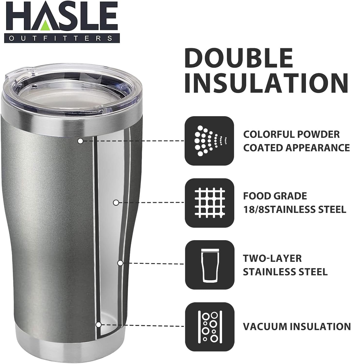 20 oz Tumbler Bulk, Stainless Steel Tumblers with Lid, Vacuum Insulated Tumbler, Double Wall Powder Coated Cup, coffee mugs, Navy Blue, 6 Pack
