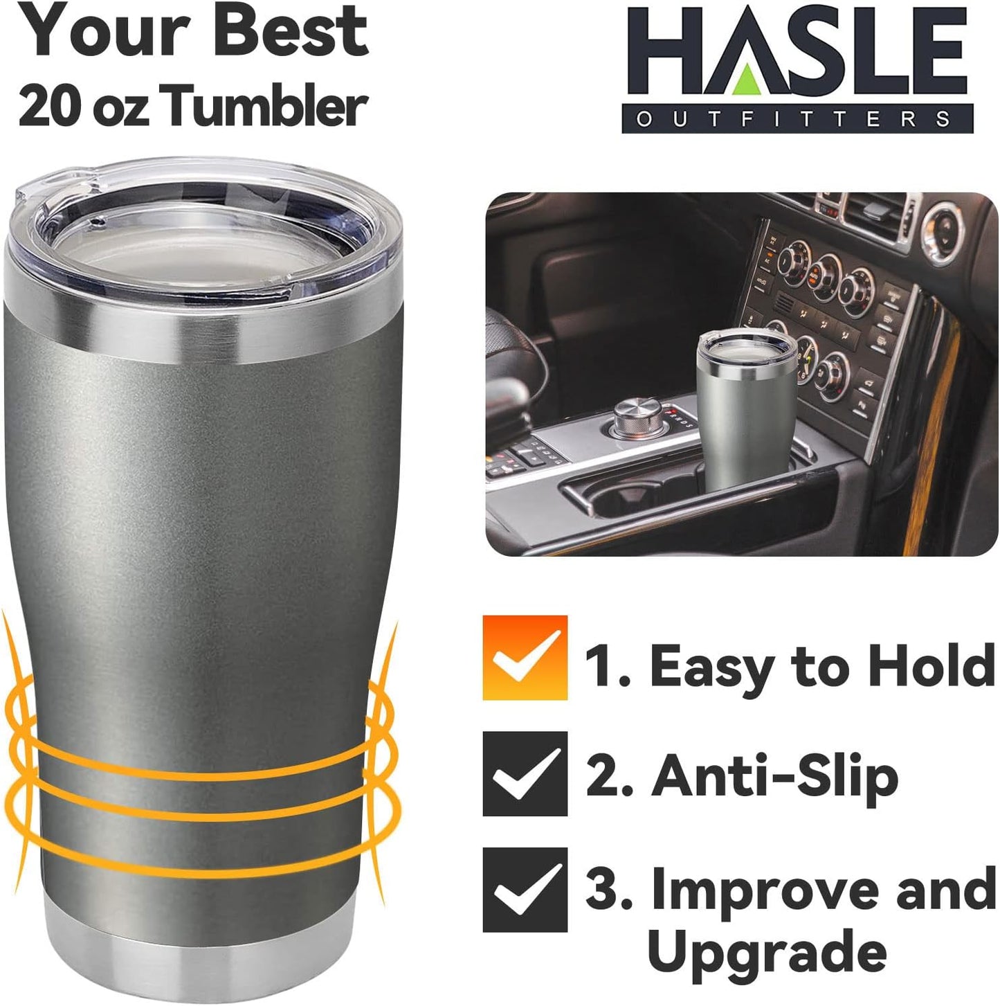 20 oz Tumbler Bulk, Stainless Steel Tumblers with Lid, Vacuum Insulated Tumbler, Double Wall Powder Coated Cup, coffee mugs, Navy Blue, 6 Pack