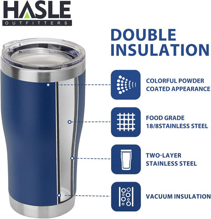 20 oz Tumbler Bulk, Stainless Steel Tumblers with Lid, Vacuum Insulated Tumbler, Double Wall Powder Coated Cup, coffee mugs, Navy Blue, 6 Pack