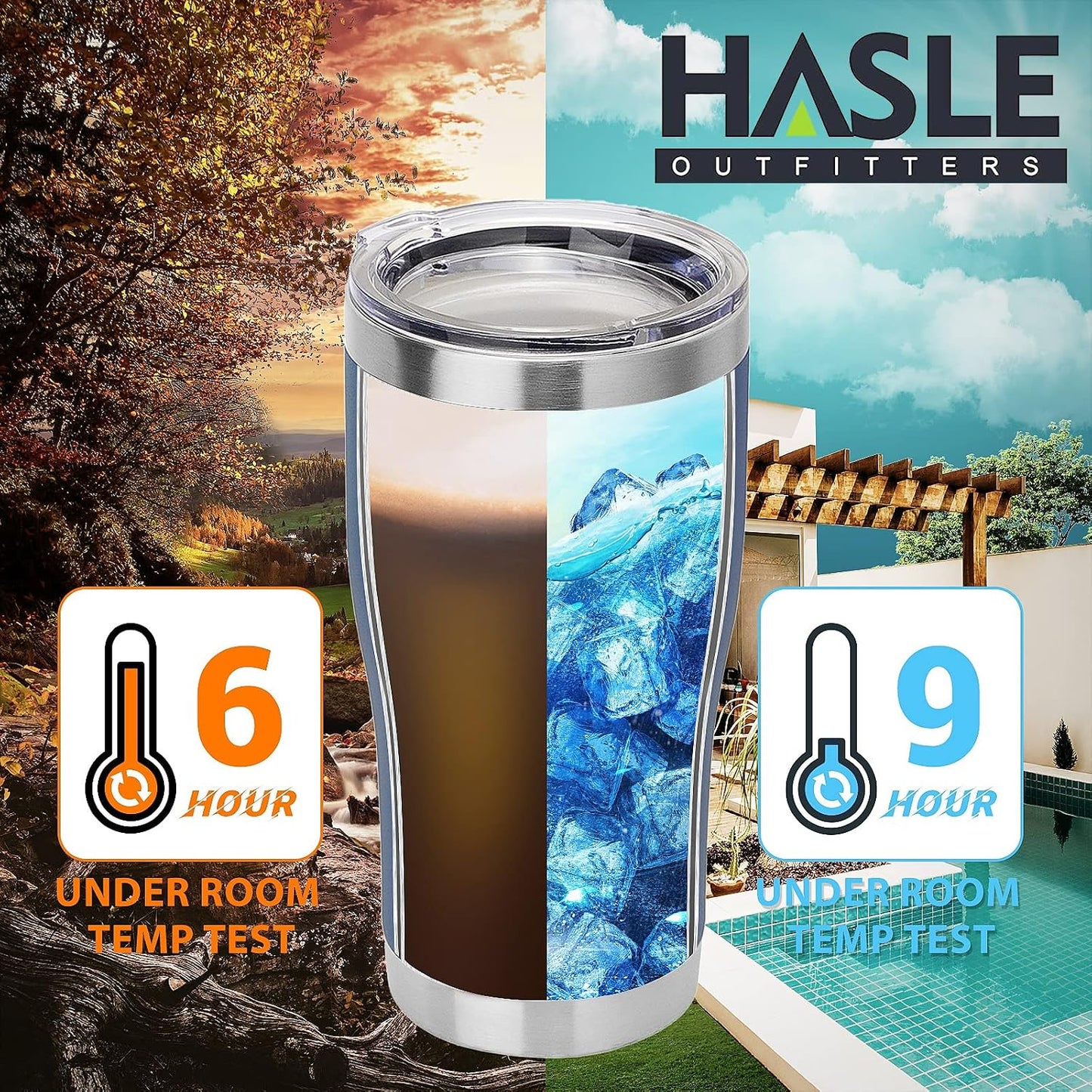 20 oz Tumbler Bulk, Stainless Steel Tumblers with Lid, Vacuum Insulated Tumbler, Double Wall Powder Coated Cup, coffee mugs, Navy Blue, 6 Pack