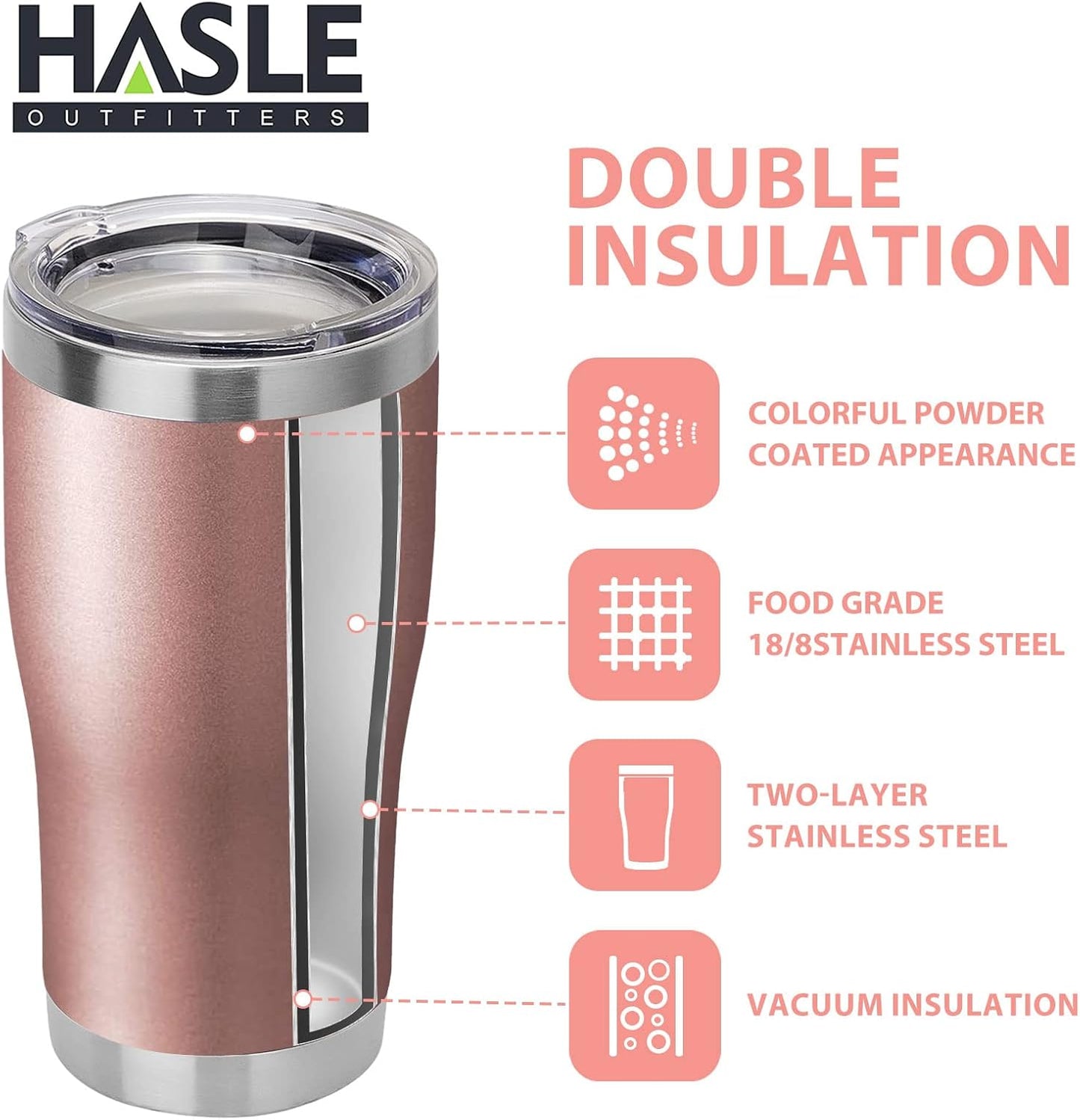 20 oz Tumbler Bulk, Stainless Steel Tumblers with Lid, Vacuum Insulated Tumbler, Double Wall Powder Coated Cup, coffee mugs, Navy Blue, 6 Pack
