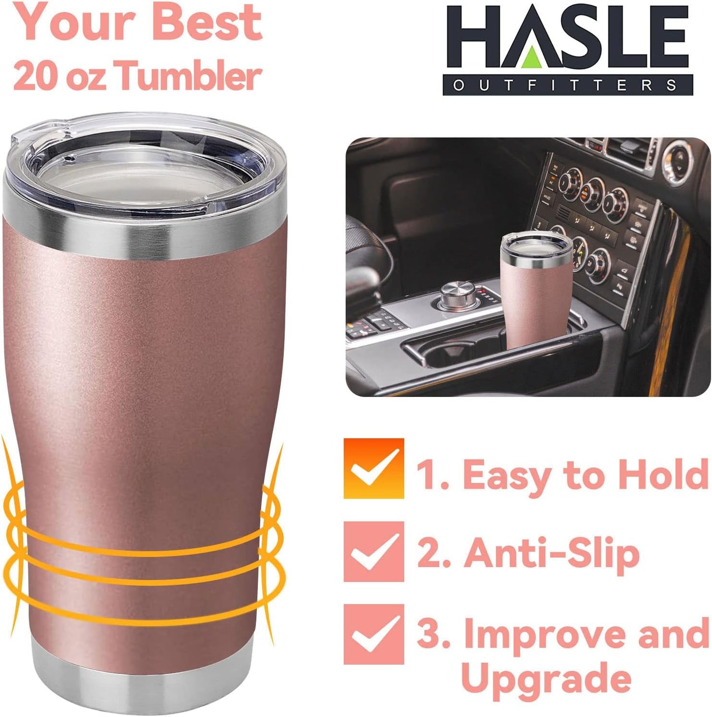 20 oz Tumbler Bulk, Stainless Steel Tumblers with Lid, Vacuum Insulated Tumbler, Double Wall Powder Coated Cup, coffee mugs, Navy Blue, 6 Pack