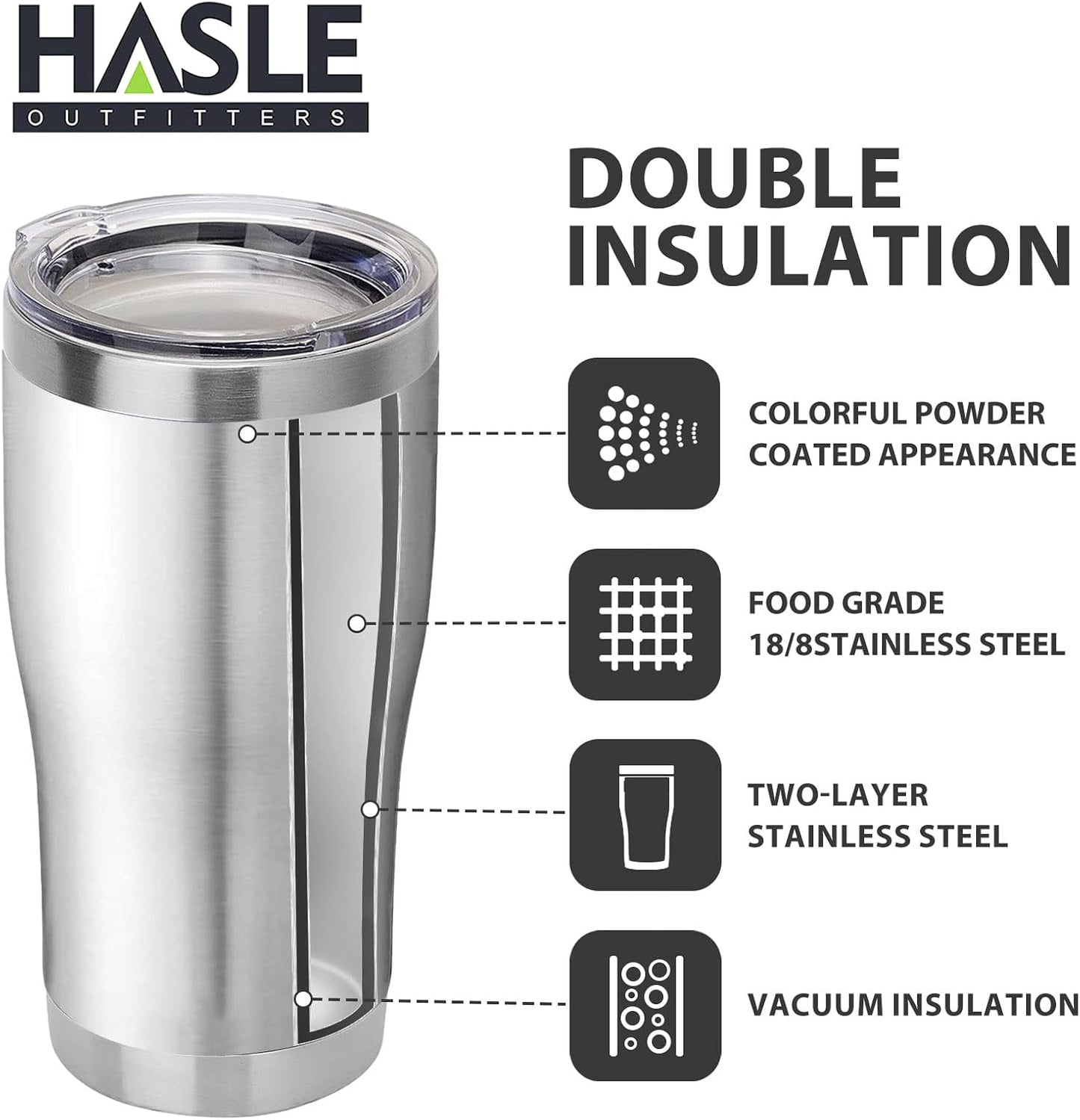 20 oz Tumbler Bulk, Stainless Steel Tumblers with Lid, Vacuum Insulated Tumbler, Double Wall Powder Coated Cup, coffee mugs, Navy Blue, 6 Pack