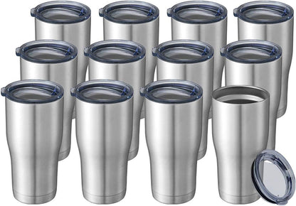 20 oz Tumbler Bulk, Stainless Steel Tumblers with Lid, Vacuum Insulated Tumbler, Double Wall Powder Coated Cup, coffee mugs, Navy Blue, 6 Pack